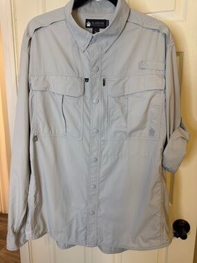 Men's AKHG Sol Survivor Snap-Front light Grey Long Sleeve
